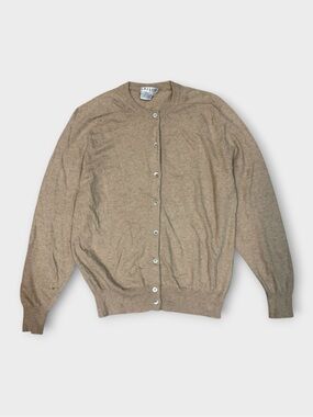 I. Magnin | Distressed Beige Cashmere Cardigan